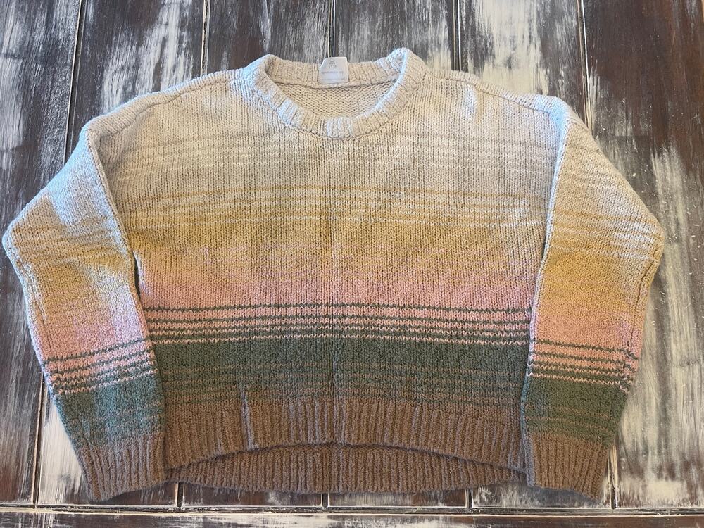 Abercrombie Kids Multicolored Striped Cropped Sweater Size 9/10